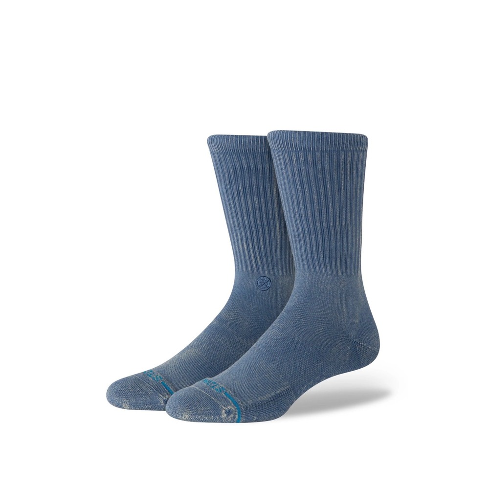 Stance Icon Dyed Crew Socks Mens Large 9-13 Blue New Mid Cushion